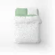 Single Cotton Bedding Set Home Line Cornflowers and Peas Light Green on White 178708 small