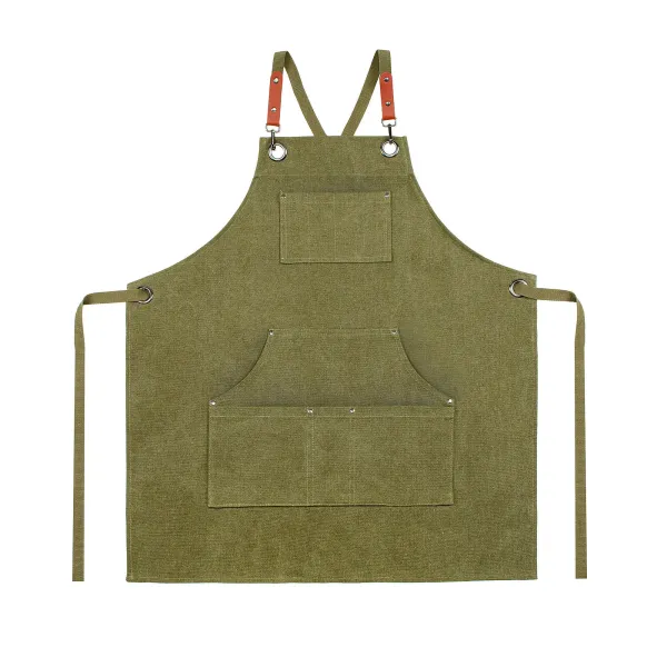Apron with an adjustable tie Home Line  Canvas Olive 68x80 cm  182781