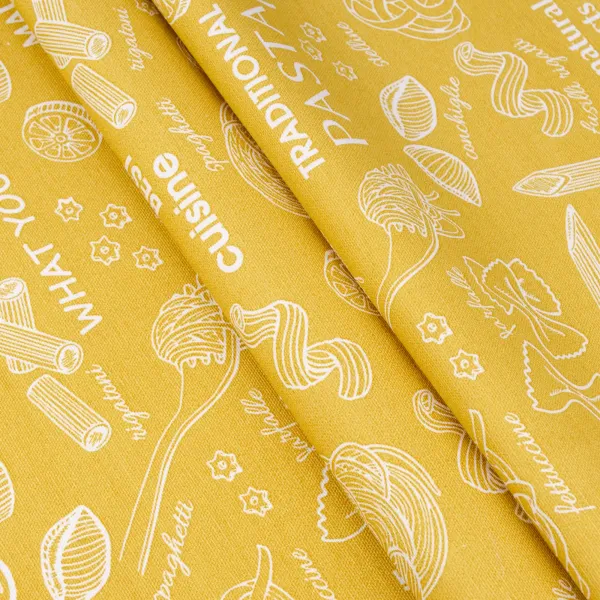 Semi-panama printed &quot;Pasta&quot; ocher 142cm (230g/m2) 166059