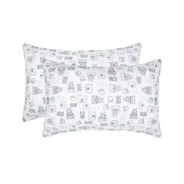 Calico pillowcases (2 pcs.) "Teddy" (lilac-turquoise) 40x60 cm 175245