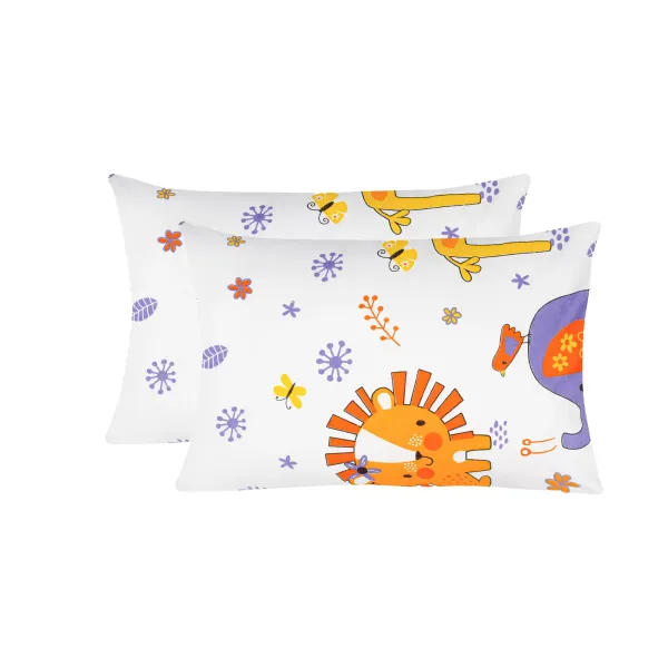 Calico pillowcases (2 pcs.) "Madagascar" (yellow-purple) 50x70 cm 167482