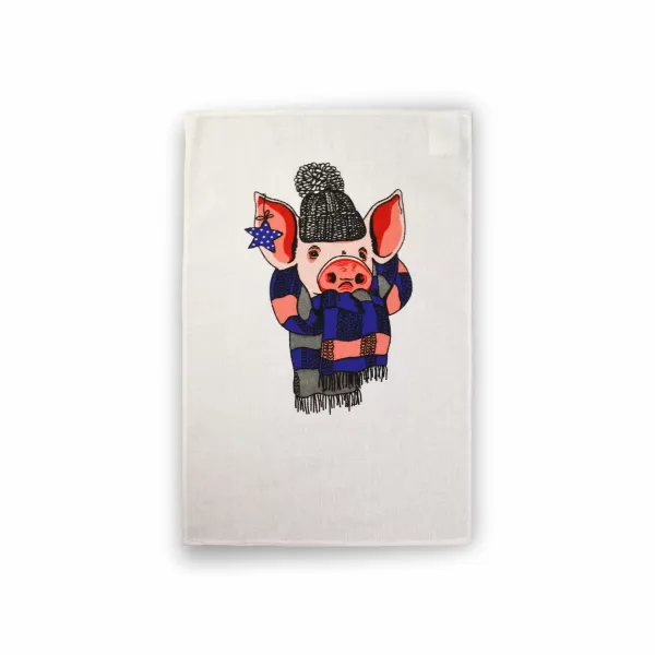 Kitchen towel Home Line No. 043 "Piggy blue scarf" 35x61cm 141336