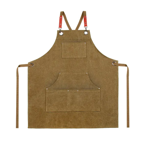 Apron with an adjustable tie Home Line  Canvas Brown  68x80 cm 182782