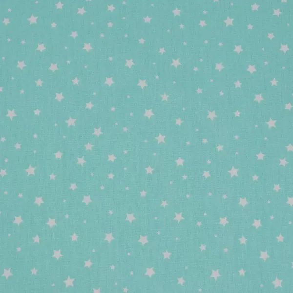 Cotton fabric "Stars" turquoise 150cm (140g/m2) 158686