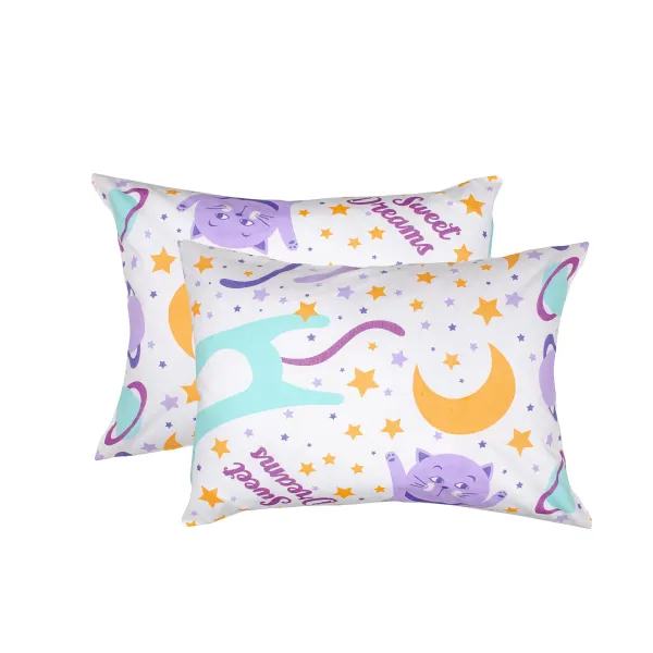 Calico pillowcases (2 pcs.) "Cats" (turquoise) 50x70 cm 169506