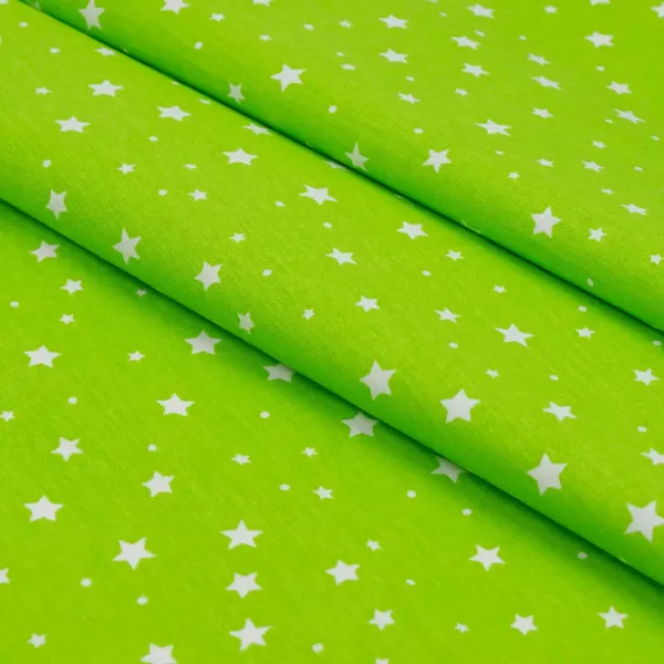 Cotton fabric "Stars" light green 150cm (140g/m2) 159384