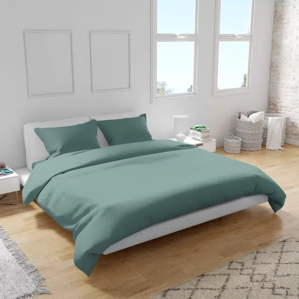 Single Satin Bedding Set Green 181374