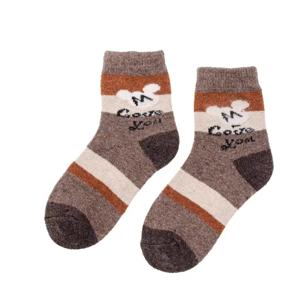 Childrens socks brown-beige-mustard 16-18 (5-6 years) 180328