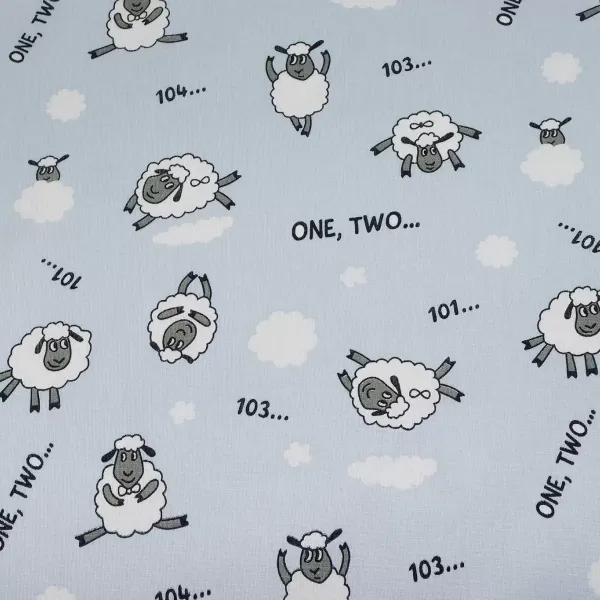 Cotton fabric "Lambs" gray-blue 150cm (140g/m2) 155499