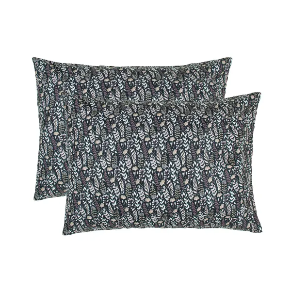 Calico pillowcases (2 pcs.) "Flowering herbs" (graphite) 50x70 cm 176878