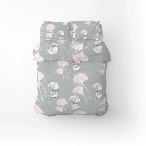 One and a half bed linen set Home Line "Ginkgo Biloba" (gray-pink) 173538