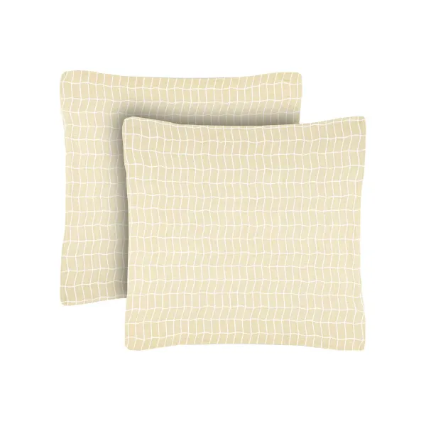 Set of 2 Cotton Pillowcases Home Line Parquet Powder Beige 70x70 cm 183253