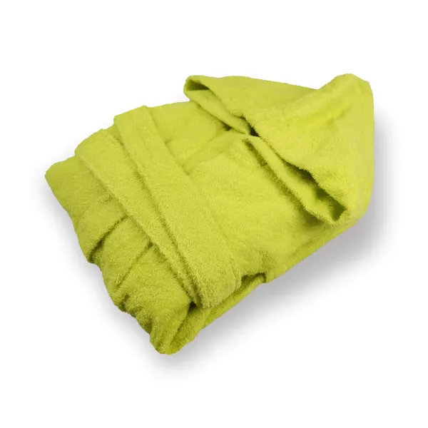 Children's terry bathrobe with a hood (green) 9-10 years 145927