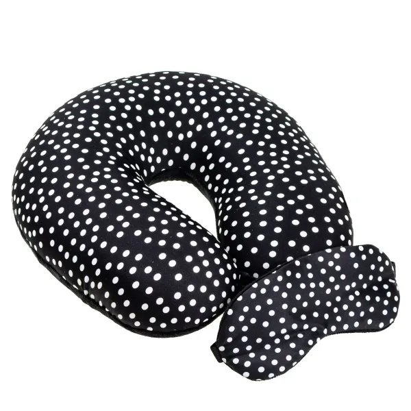 Home Line travel pillow and eye patch "Black White Dots" 30x30cm 179148