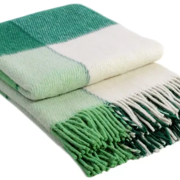Rich Wool  Plaid Vladi Elf White Lettuce Green 140x200cm 104911