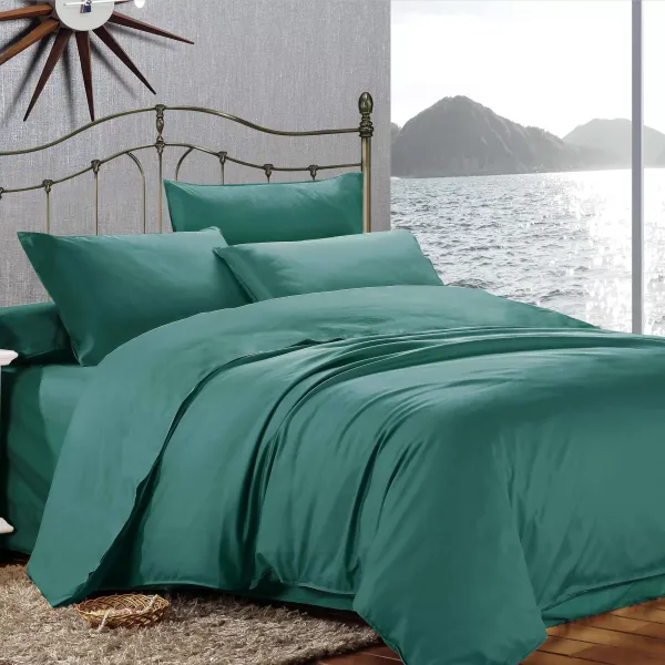 Family Satin Bedding Set Home Line Satin Lux Emerald Green 155273