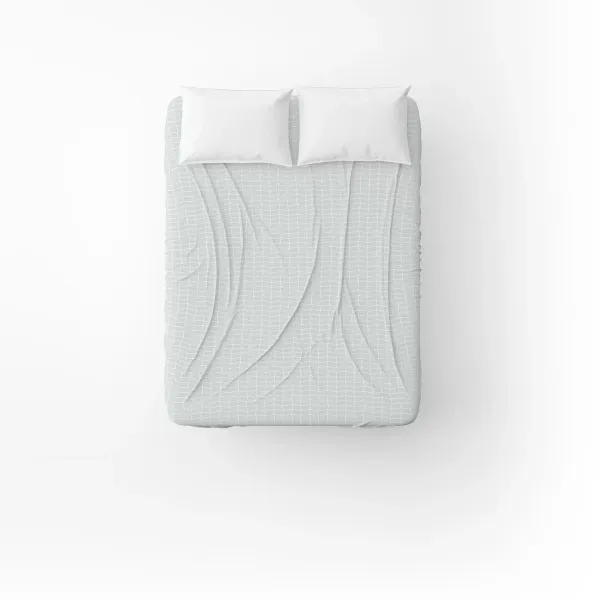 Flat Cotton Bed Sheet Home Line Parquet 145x215 cm Grey Blue 183230