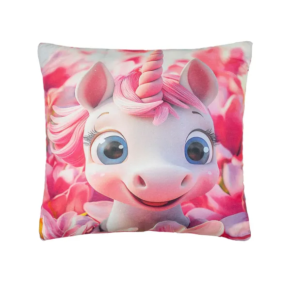 Decorative pillow HomeLine Unicorn in flowers 45х45 cm 189223