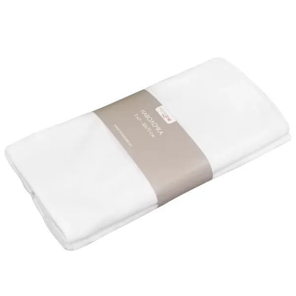 Set of 2 Cotton Jersey Pillowcases Home Line White 50x70 cm 154864