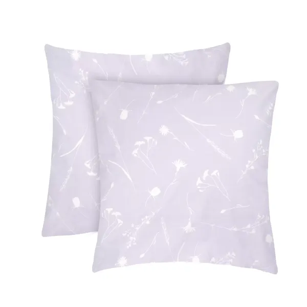 Calico pillowcases (2 pcs.) "White cornflowers on lavender" 70x70 cm 183263