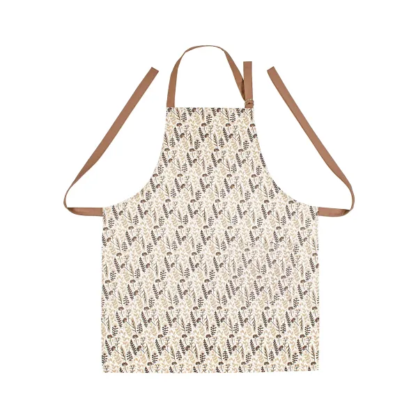 Cotton Canvas Apron with an adjustable tie  Brown 181972