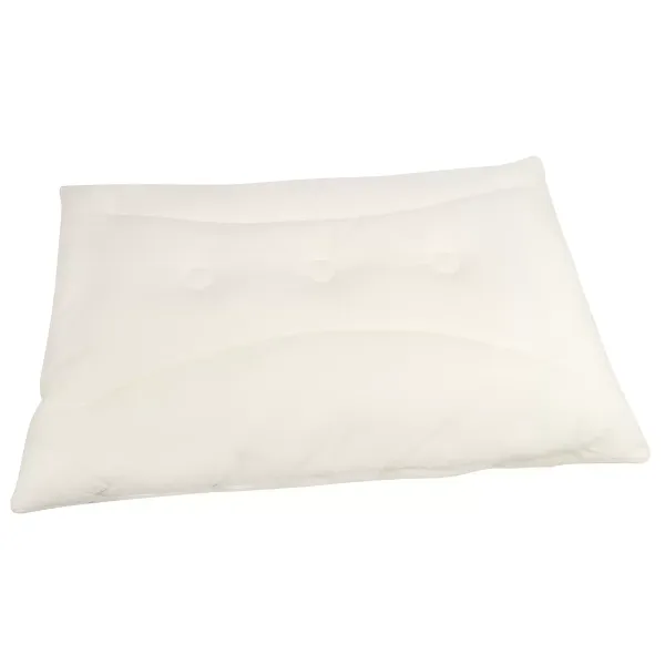 Double-sided pillow with a spring block and filler made of siliconized fiber (cream)