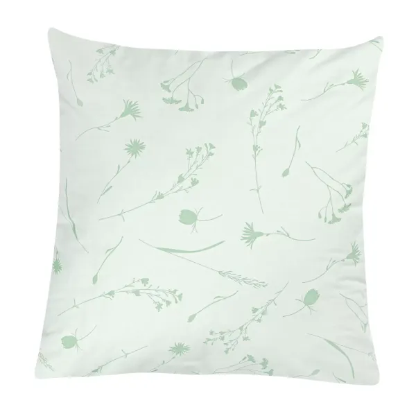 Home Line calico pillowcase "Light green cornflowers on white" 70x70cm 163078