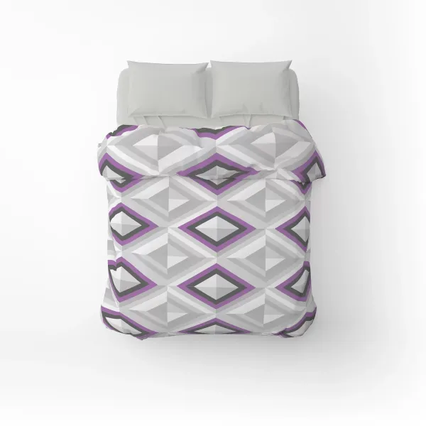 One-and-a-half bed linen set Home Line "Kaleidoscope" (grey-purple/dark gray)