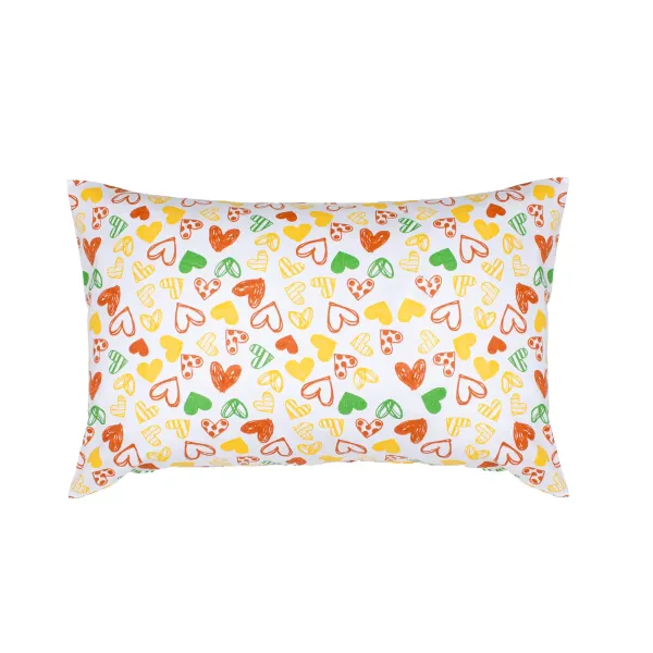 Calico pillowcases (2 pcs.) "Hearts" (yellow) 40x60 cm 167480