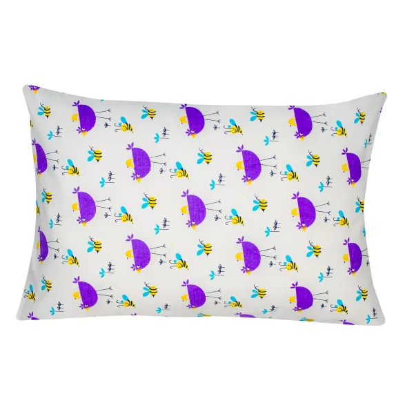 Home Line calico children's pillowcase "Chickens" (purple) 50x70cm 163848