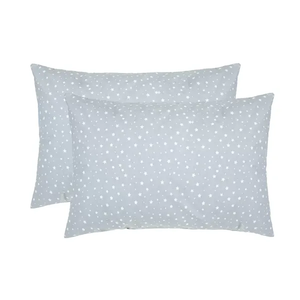 Calico pillowcases (2 pcs.) "Different stars" (grey-blue) 50x70 cm 175321