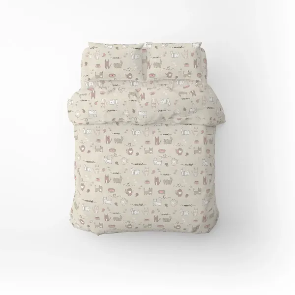 One-and-a-half bed linen set Home Line "CAT'S JOY" (sandy pink) 175853