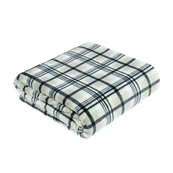 Plaid flannel Home Line "Cell" (anthracite-beige) 220x195cm 170806