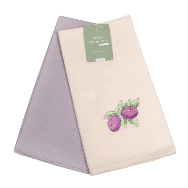 Set of 2 Cotton Waffle Kitchen Towels Home Line with embroidery Angelina 45x60 cm 167167