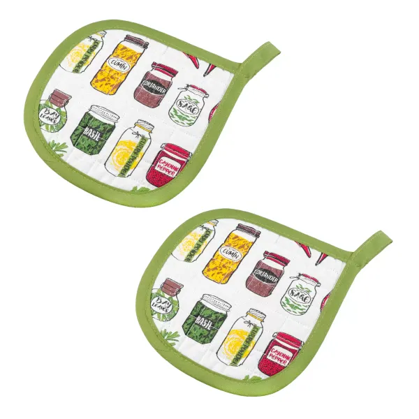 Set of 2 Pot Holders Home Line Spices Salad 20x20 cm 163502
