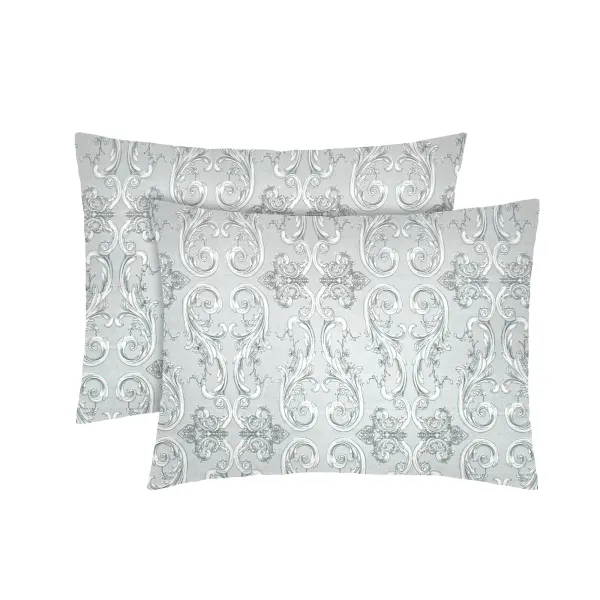 Set of 2 Cotton Pillowcases Home Line Curls Grey 50x70 cm 181414